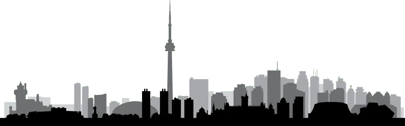 City of Toronto skyscrapers and the CN Tower, home of Toronto Passions Escorts providing Toronto Escorts